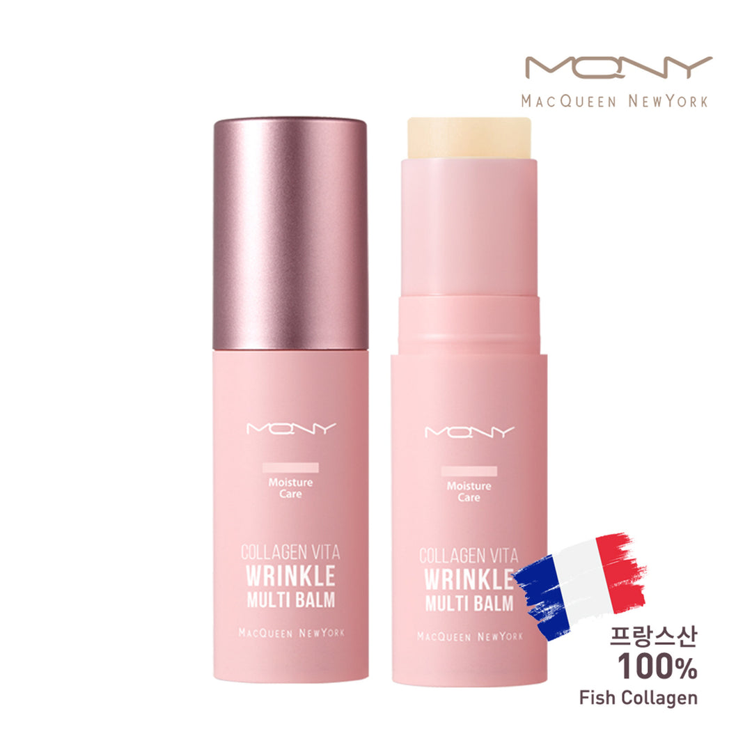 MQNY Collagen Vita Wrinkle Multi Balm - pink balm stick with cap