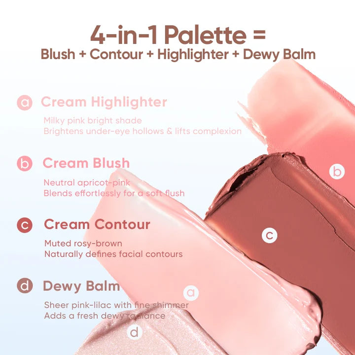 Judydoll 2 in 1 Blush Highlight Palette