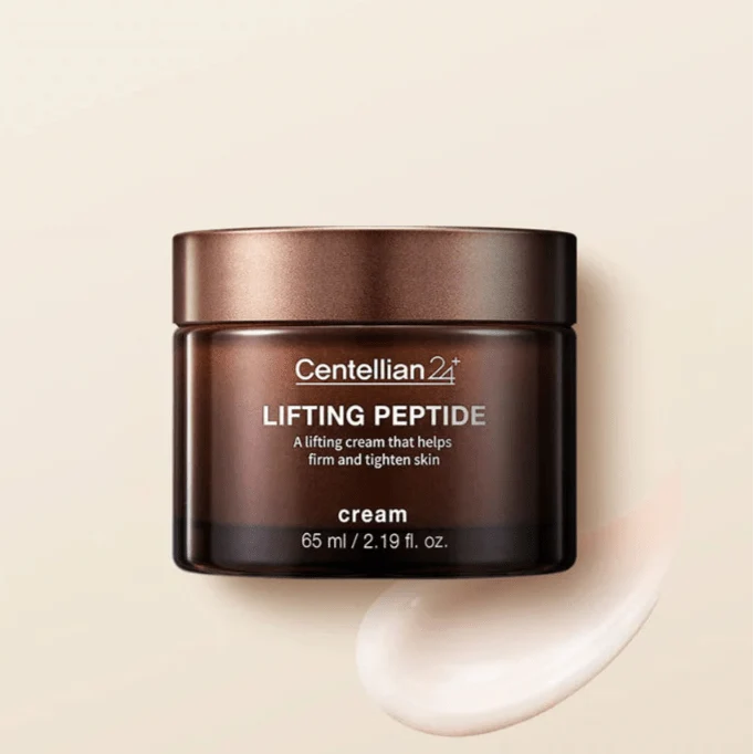 CENTELLIAN24 Lifting Peptide Cream 65ml jar with cream texture smear