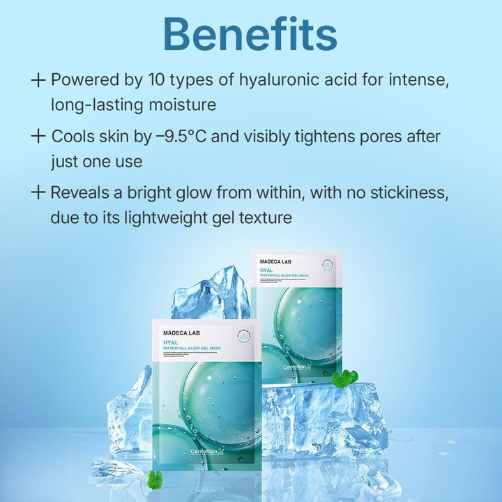 CENTELLIAN24 Madeca Lab Hyal Waterfull Glow Gel Mask benefits cooling and pore care