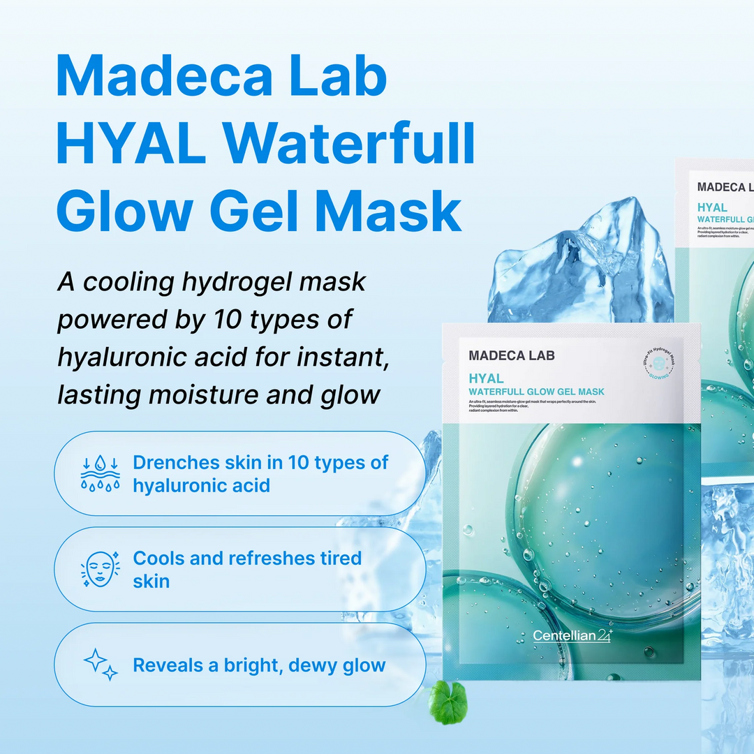 CENTELLIAN24 Madeca Lab Hyal Waterfull Glow Gel Mask key benefits 10 types of hyaluronic acid