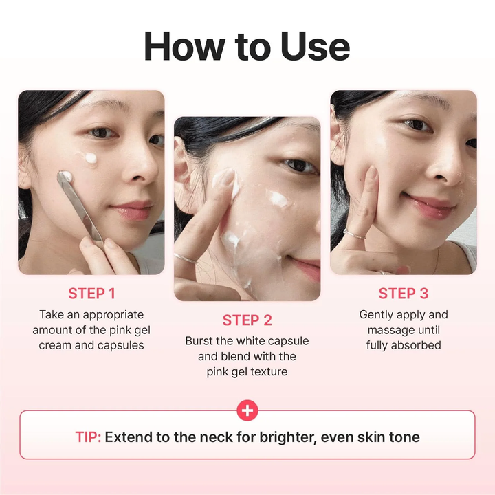CENTELLIAN24 Madeca Mela Capture Ampoule Capsule Cream how to use three steps