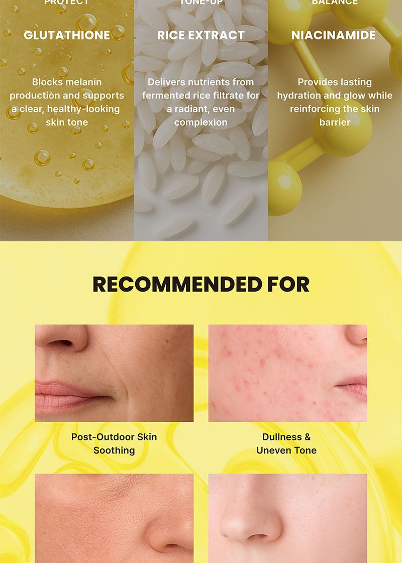 PODL Rice Glutathione Hydromask - key ingredients: glutathione, rice extract, niacinamide