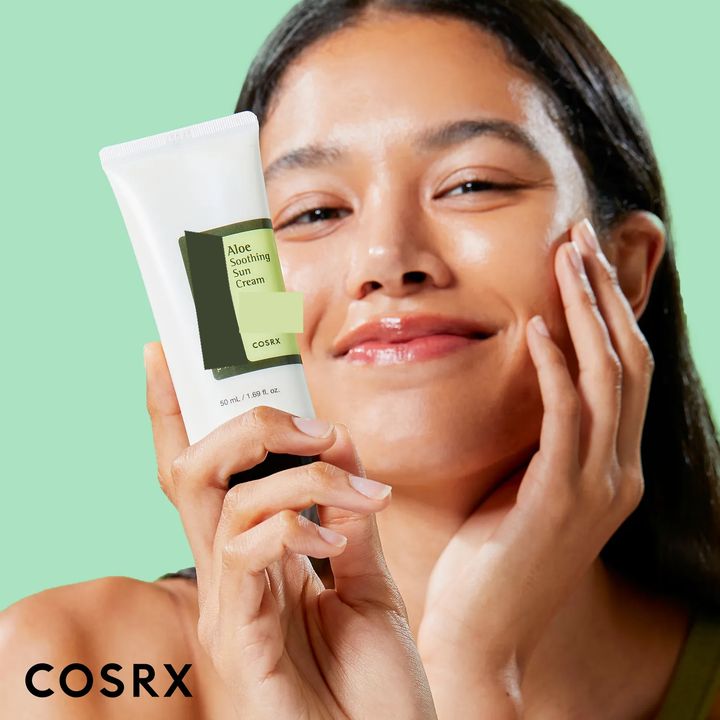 COSRX Aloe Soothing Cream held in hand