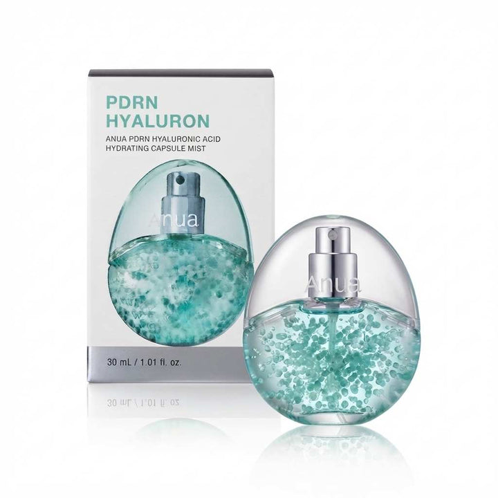 Anua DEWY GLOW PDRN Hyaluronic Acid Hydrating Capsule Mist with box