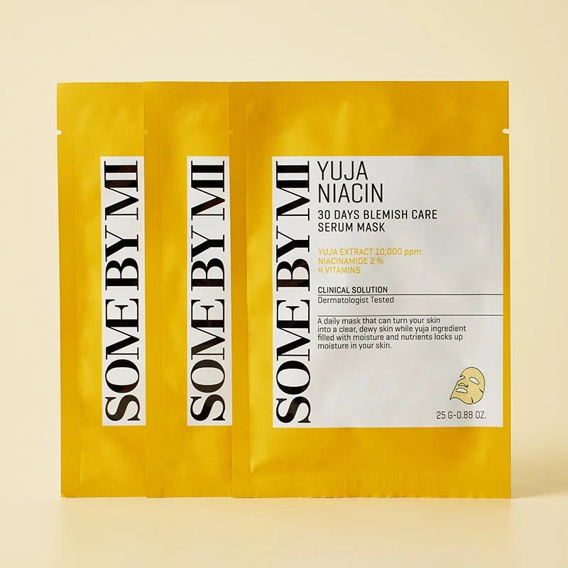 SOME BY MI Yuja Niacin 30 Days Blemish Care Serum Mask - three sachets