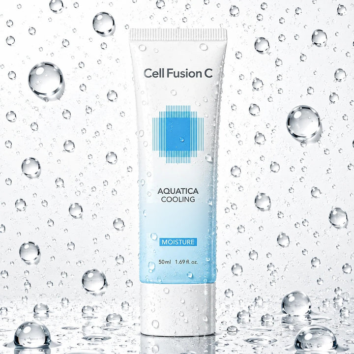 Cell Fusion C Aquatica Cooling Cream with water droplets